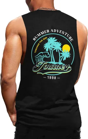 Tank Tops for Men, Sleeveless Workout Shirts for Men Graphic Mens Muscle Tank Tops Workout Athletic Tank Tops for Men