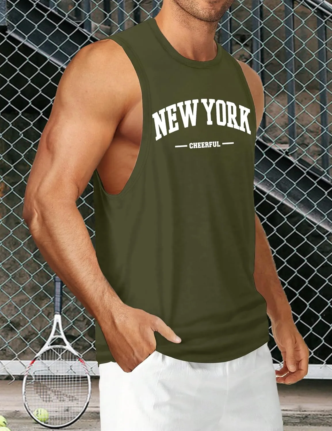 Tank Tops for Men, Sleeveless Workout Shirts for Men Graphic Mens Muscle Tank Tops Workout Athletic Tank Tops for Men
