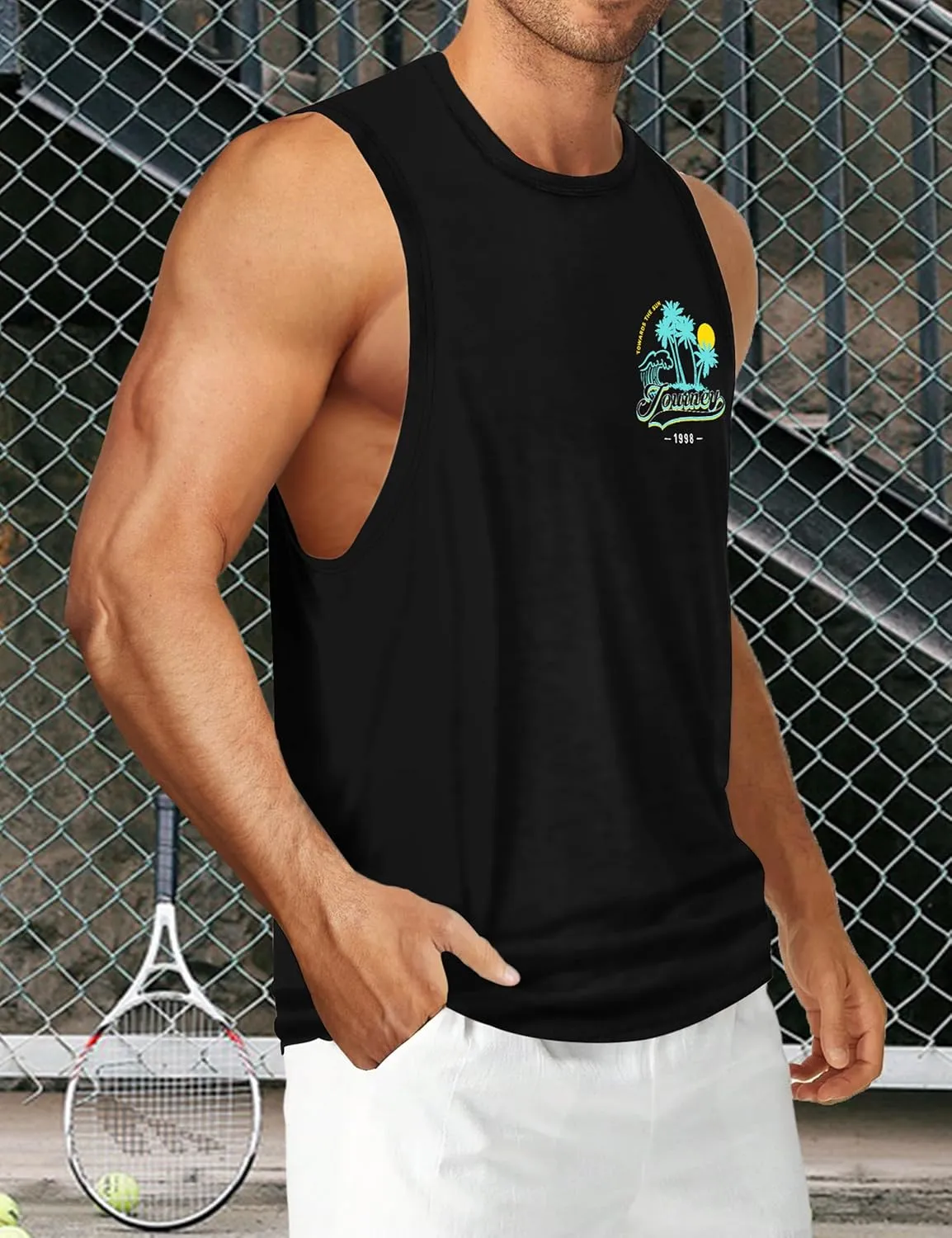 Tank Tops for Men, Sleeveless Workout Shirts for Men Graphic Mens Muscle Tank Tops Workout Athletic Tank Tops for Men