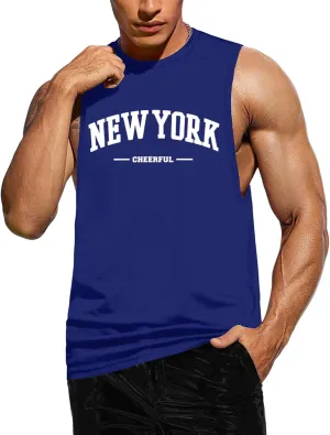 Tank Tops for Men, Sleeveless Workout Shirts for Men Graphic Mens Muscle Tank Tops Workout Athletic Tank Tops for Men