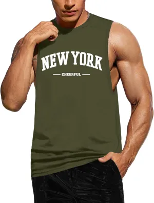 Tank Tops for Men, Sleeveless Workout Shirts for Men Graphic Mens Muscle Tank Tops Workout Athletic Tank Tops for Men