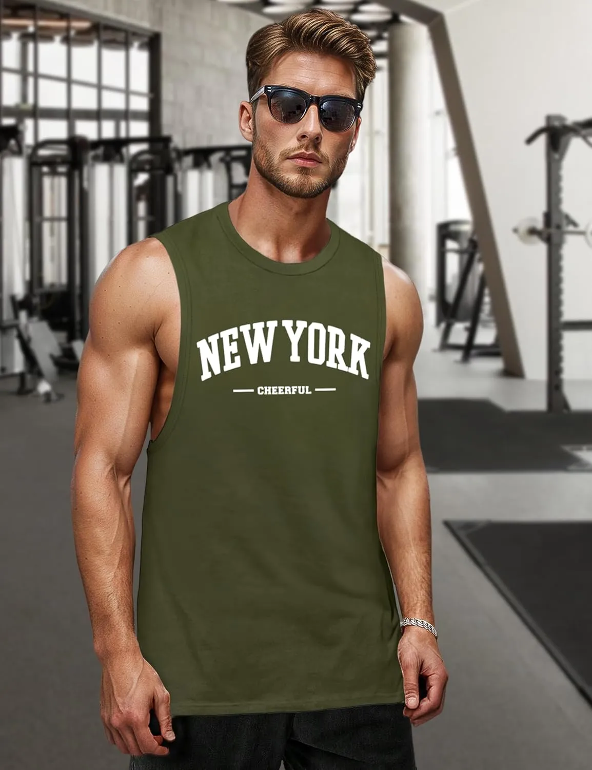 Tank Tops for Men, Sleeveless Workout Shirts for Men Graphic Mens Muscle Tank Tops Workout Athletic Tank Tops for Men