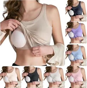 Tank Tops for Women 2025 Built in Bra Summer Lounge Shirts Loose Fit Workout Tank Tops Casual Camisole Top