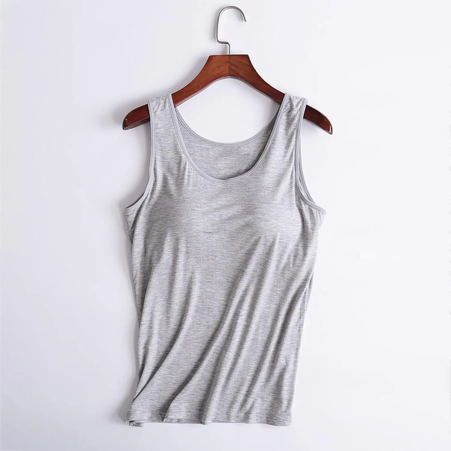 Tank Tops for Women Modal Built-in Bra Padded Camisole Yoga Tanks Tops Undershirts Lightweight Camis Tank Tops