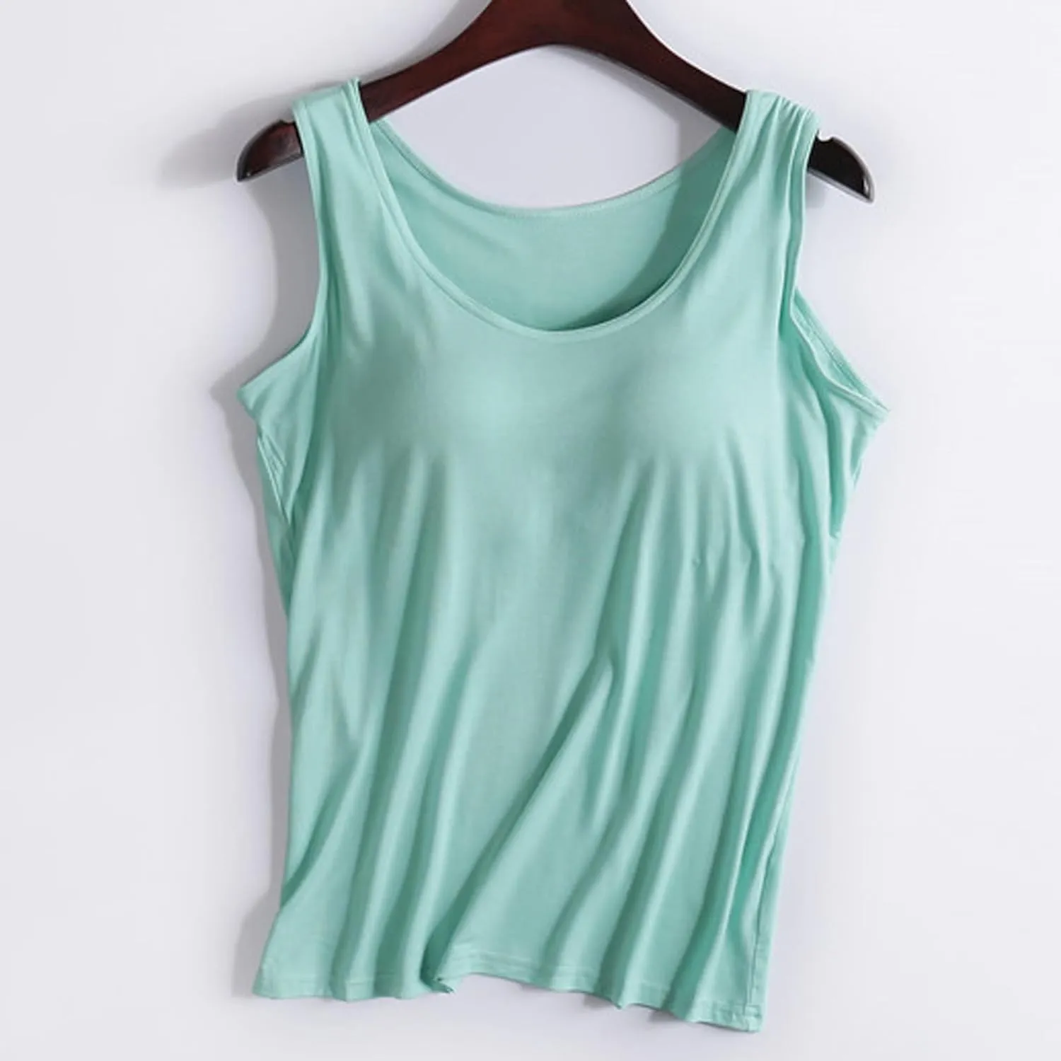 Tank Tops for Women Modal Built-in Bra Padded Camisole Yoga Tanks Tops Undershirts Lightweight Camis Tank Tops