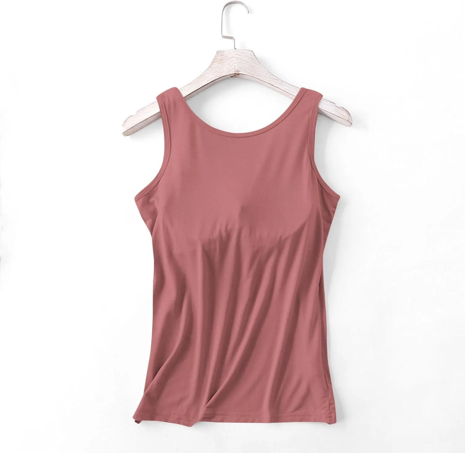 Tank Tops with Built in Bra Padded 2024 Comfy Solid Color Sleeveless Tops Workout Gym Shirt
