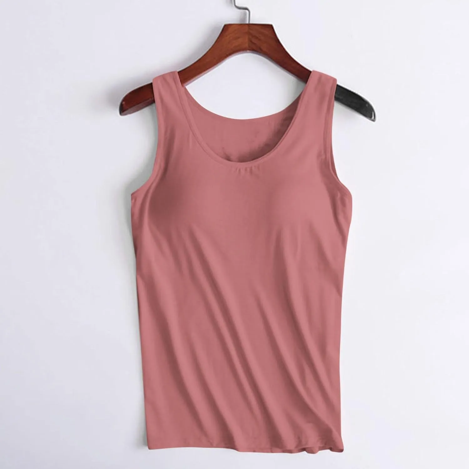 Tank Tops with Built in Bra Padded 2024 Comfy Solid Color Sleeveless Tops Workout Gym Shirt