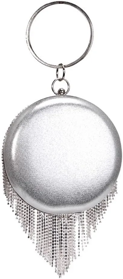 Tassel Women Evening Bags Ball Design Diamonds Day Clutch Purse Rhinestones Wedding Bags(C)