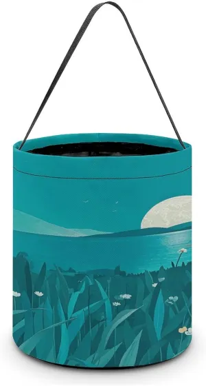 Teal Blue Halloween Tote Candy Bag Candy Basket Candy Bucket Gift Bag for Halloween Party
