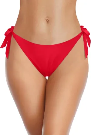 Tempt Me Women Side Tie Bikini Bottoms - String Swim Bottoms Low Rise Bathing Suit Bottoms Cheeky Coverage Swimwear 2025
