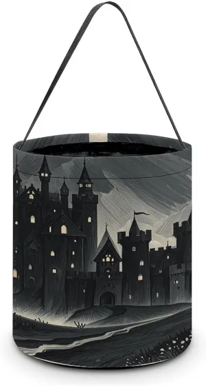The Castle of Darkness Halloween Tote Candy Bag Candy Basket Candy Bucket Gift Bag for Halloween Party