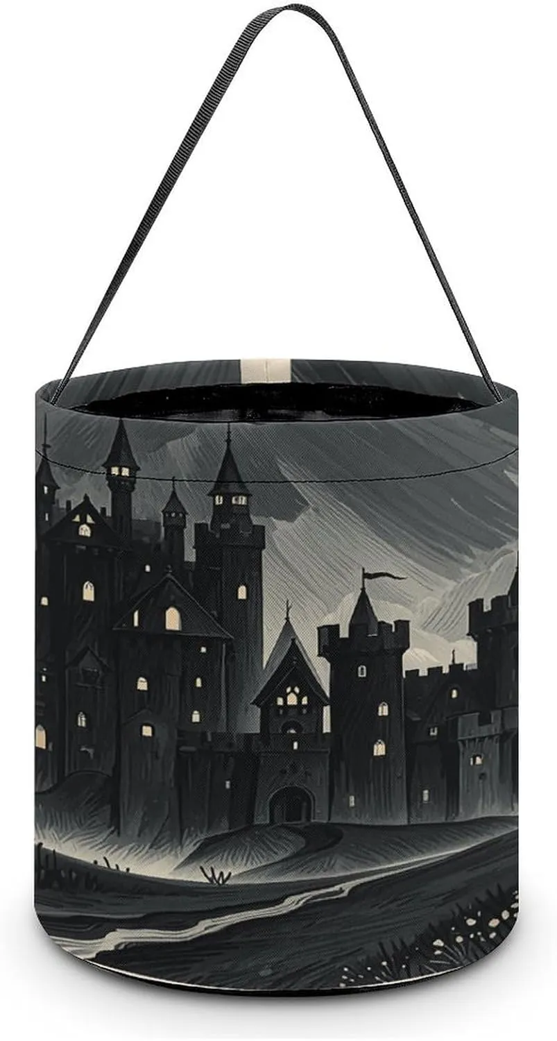 The Castle of Darkness Halloween Tote Candy Bag Candy Basket Candy Bucket Gift Bag for Halloween Party