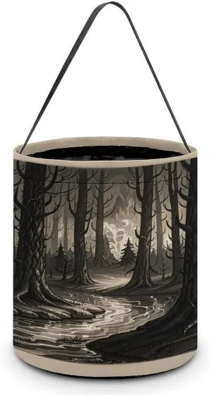 The Forest of Terror Halloween Tote Candy Bag Candy Basket Candy Bucket Gift Bag for Halloween Party