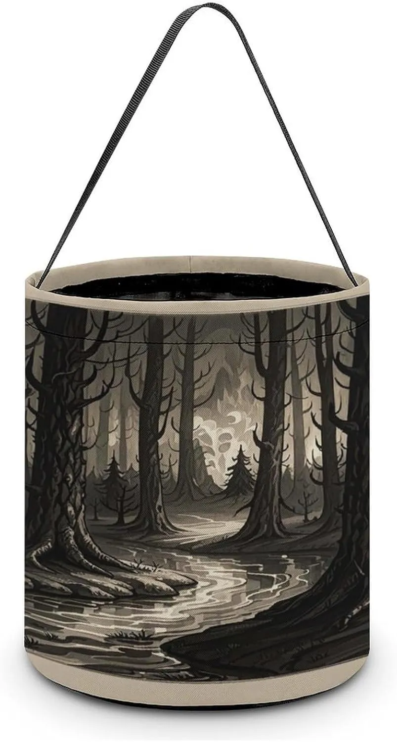 The Forest of Terror Halloween Tote Candy Bag Candy Basket Candy Bucket Gift Bag for Halloween Party