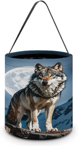 Timberwolves Halloween Tote Candy Bag Candy Basket Candy Bucket Gift Bag for Halloween Party