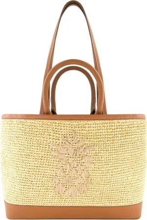 Tommy Bahama Women's Tote Bag, Medium Travel Purse Handbag with Adjustable Shoulder Strap and Leather Trim