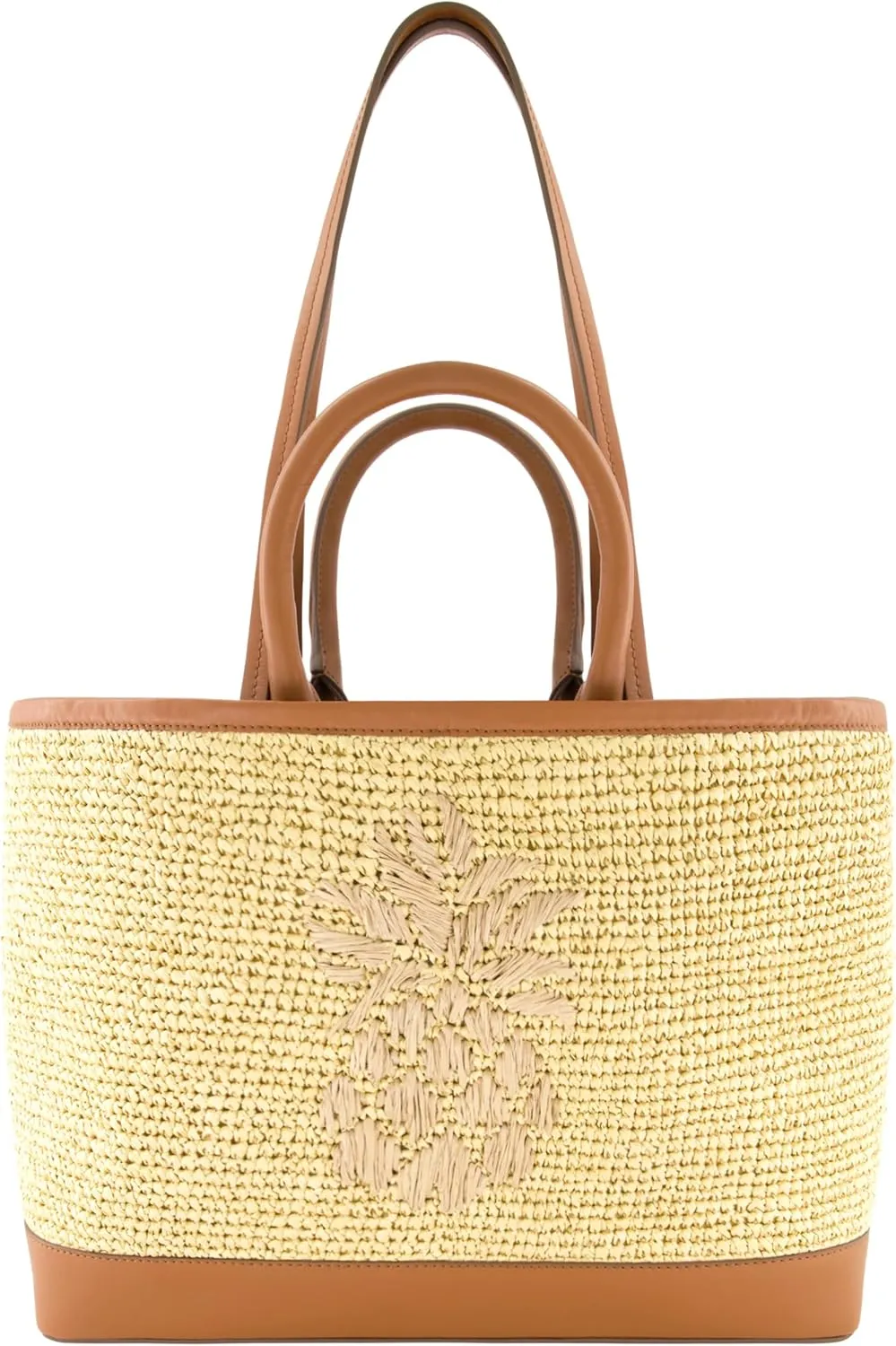 Tommy Bahama Women's Tote Bag, Medium Travel Purse Handbag with Adjustable Shoulder Strap and Leather Trim