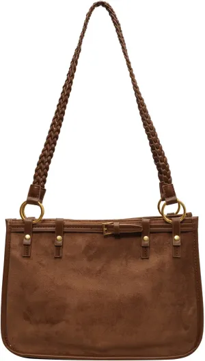 Top Handle Soft Leather Handbags for Women Vintage Casual Crossbody Shoulder Bag Fashion Elegant Tote Bag, Black, 9