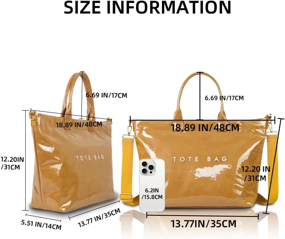 Tote Bag for Women PVC Clear Totes Bags Large Plastic Carry All Bag Crossbody Shoulder Handbag Hobo for Work Travel