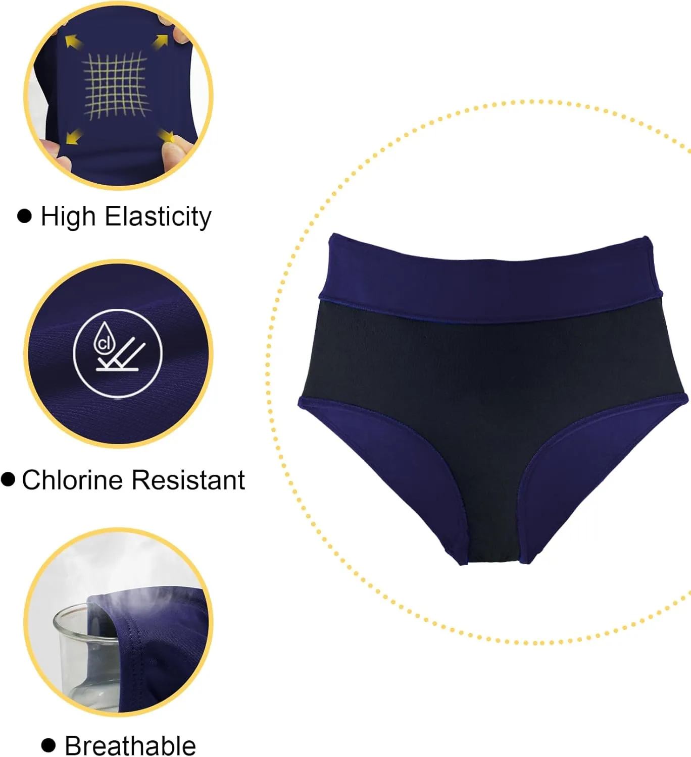 Tournesol Women's Bikini Bottoms High Waisted Bathing Suit Bottoms Full Coverage Swimsuit Briefs