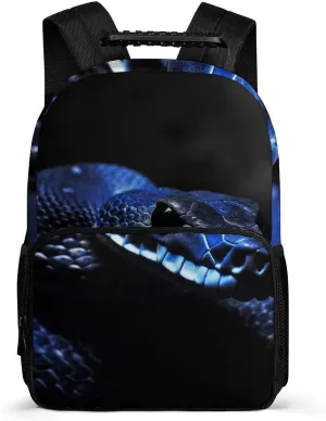 Travel Backpack for Women Men Carry On Backpack Blue Snake Luggage Daypack 15.6 Inch Laptop Backpack