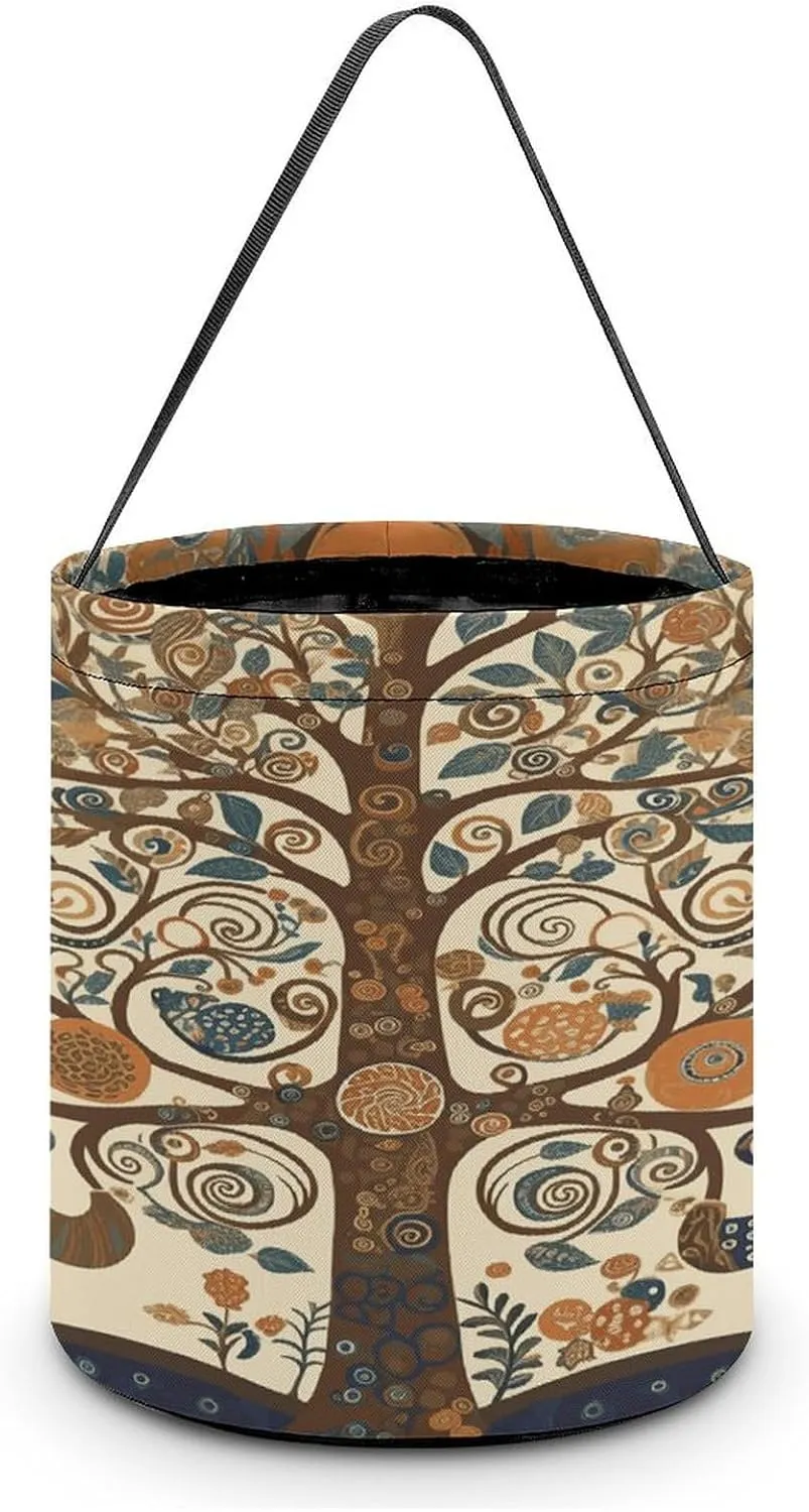 Tree of Life Halloween Tote Candy Bag Candy Basket Candy Bucket Gift Bag for Halloween Party