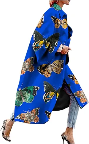 Trench Coat for Women's Oversized Fashion Printed Jackets Boho Long Cardigans Casual Open Front Coats Outerwear