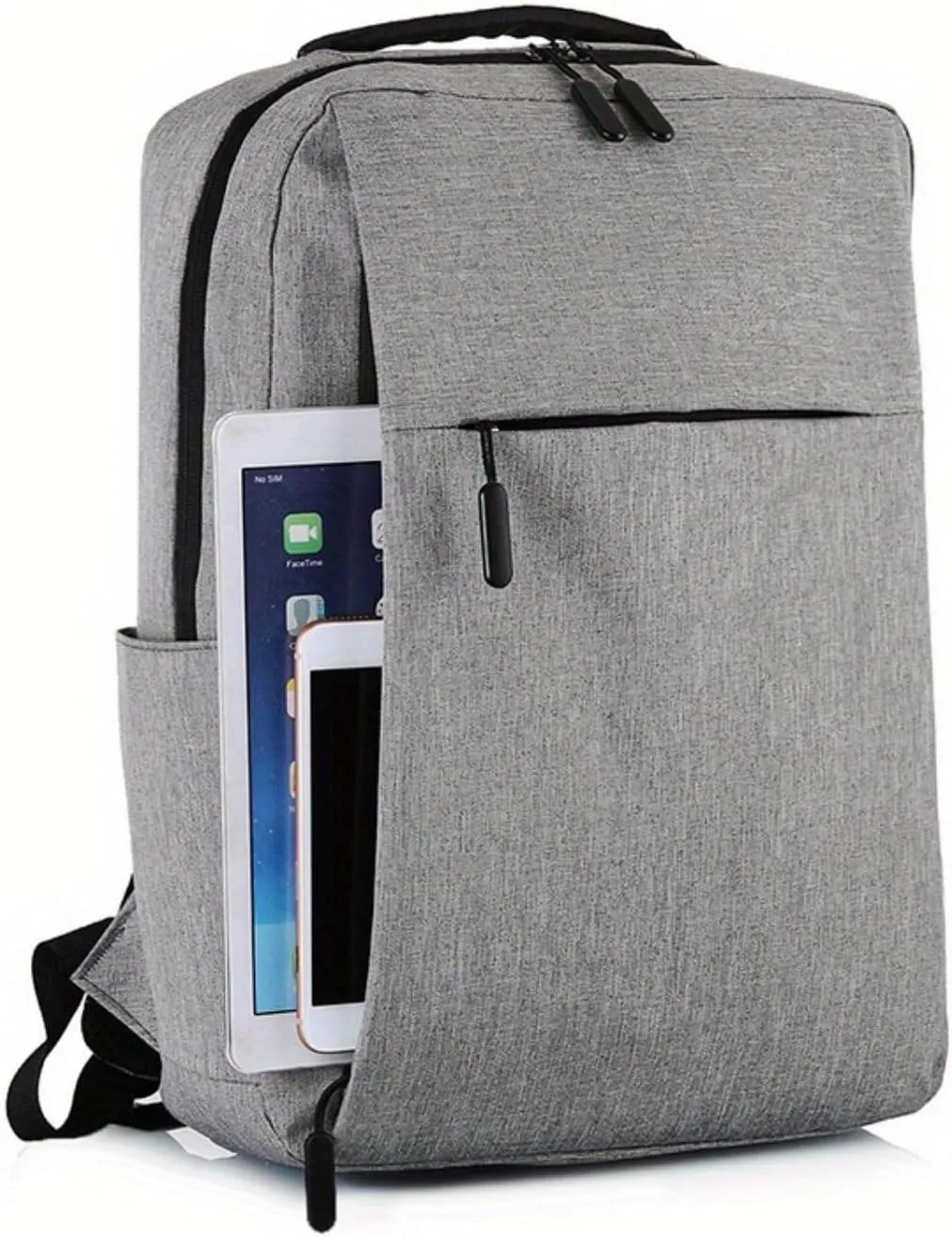 Unisex Premium Travel Laptop Backpack with USB Charging Port, Water-Resistant Carry-On Backpack for Men & Women - Fits 15.6 Laptops, Airplane Approved, Work & College Essentials. (Light gray)