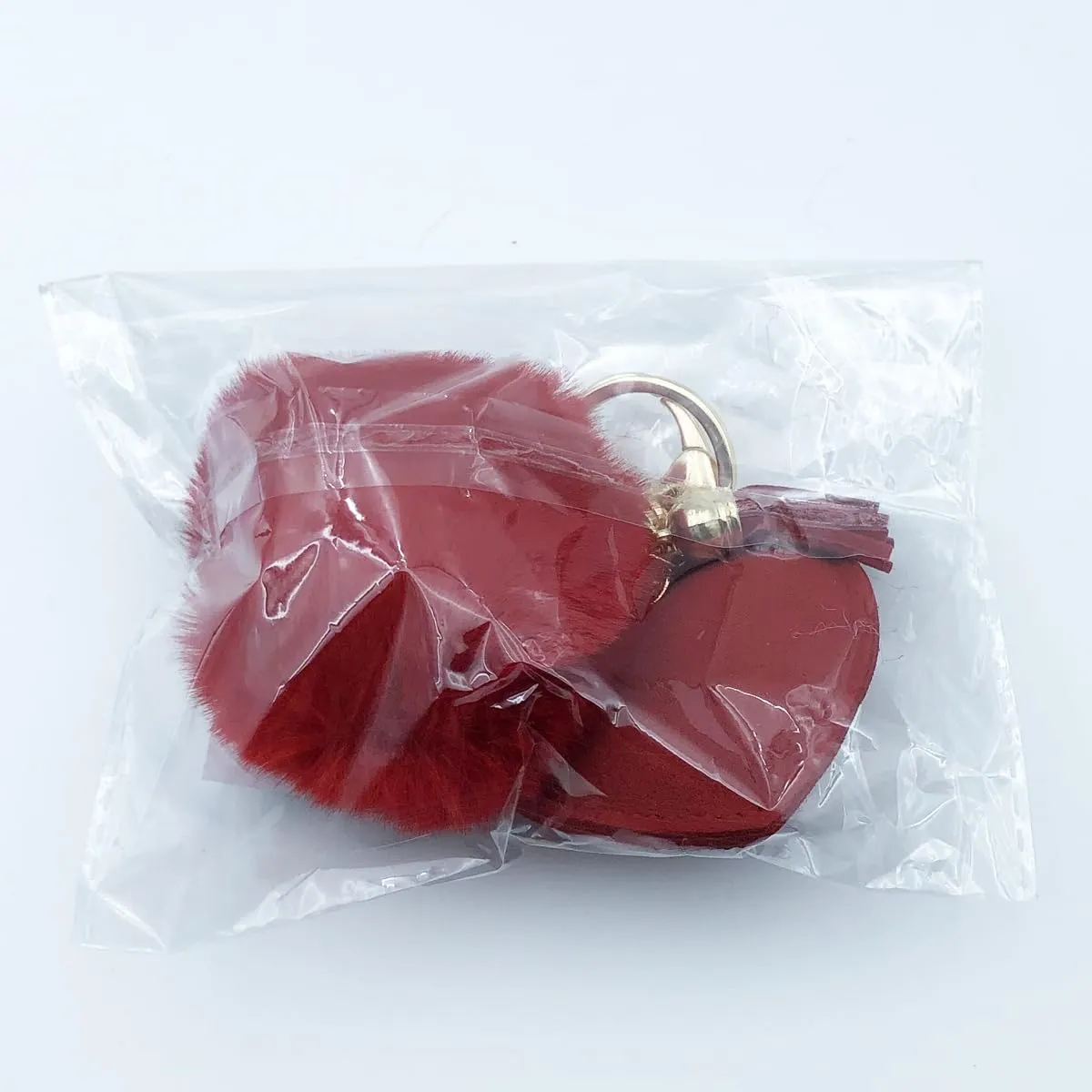 Unpafcxddyig Pom Pom Keychain Fluffy Ball Tote Pendant with Tassels Heart Crystal Rhinestone for Car Phone Key Ring Bag Charm