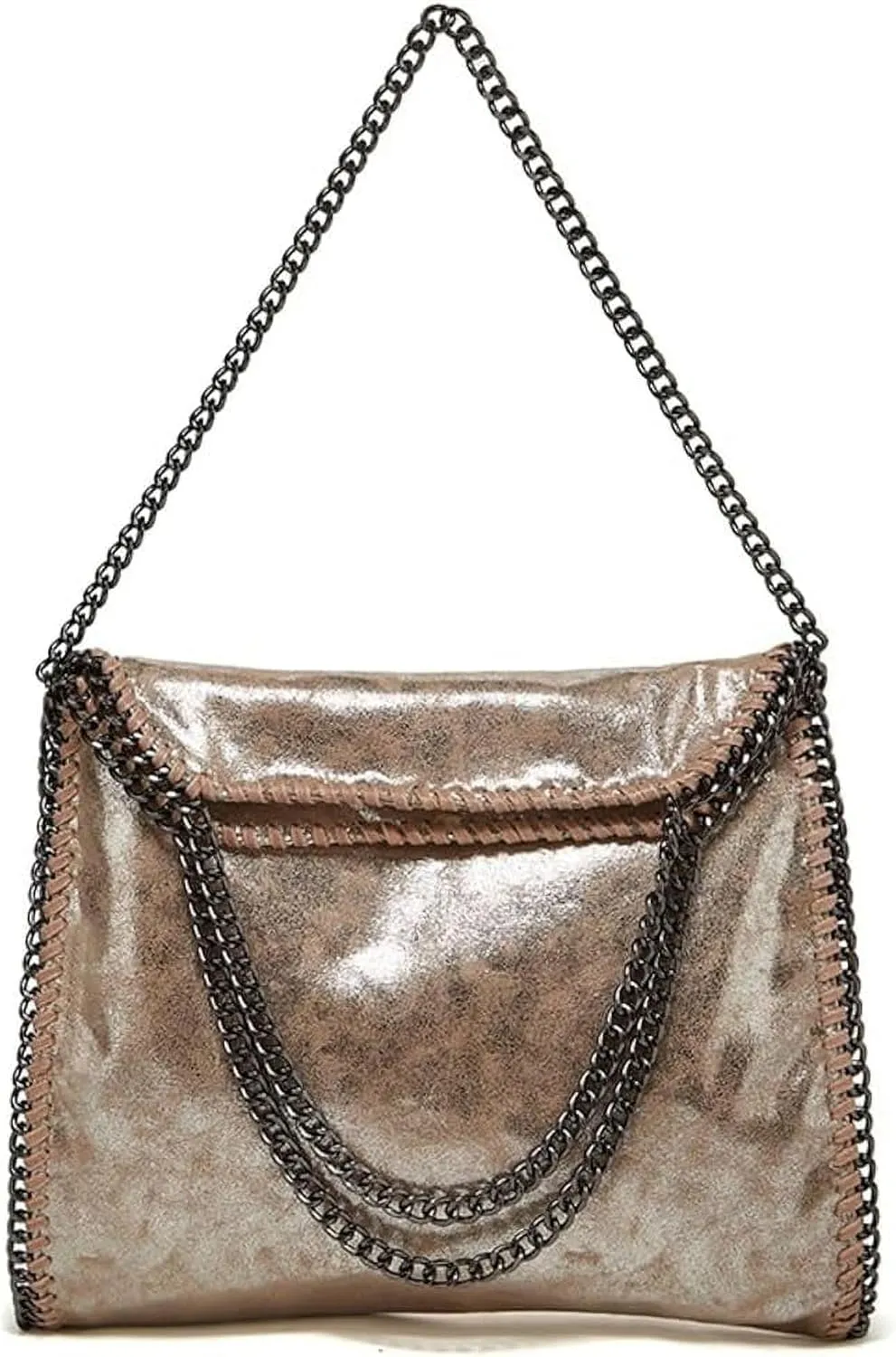Vegan Leather Hobo Bag for Women PU Leather Shoulder Bag Large Handbag Totes Trendy Chain Purse Top Handle Bag