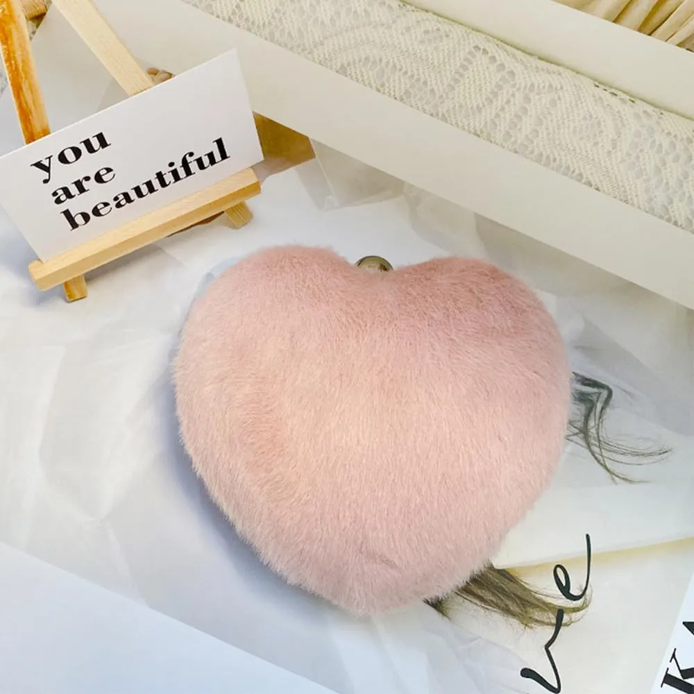 Velvet Evening Clutch Bag Heart Wedding Purse Evening Purses and Clutches for Party Crossbody Shoulder Bag Banquet
