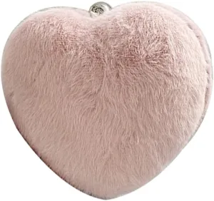 Velvet Evening Clutch Bag Heart Wedding Purse Evening Purses and Clutches for Party Crossbody Shoulder Bag Banquet