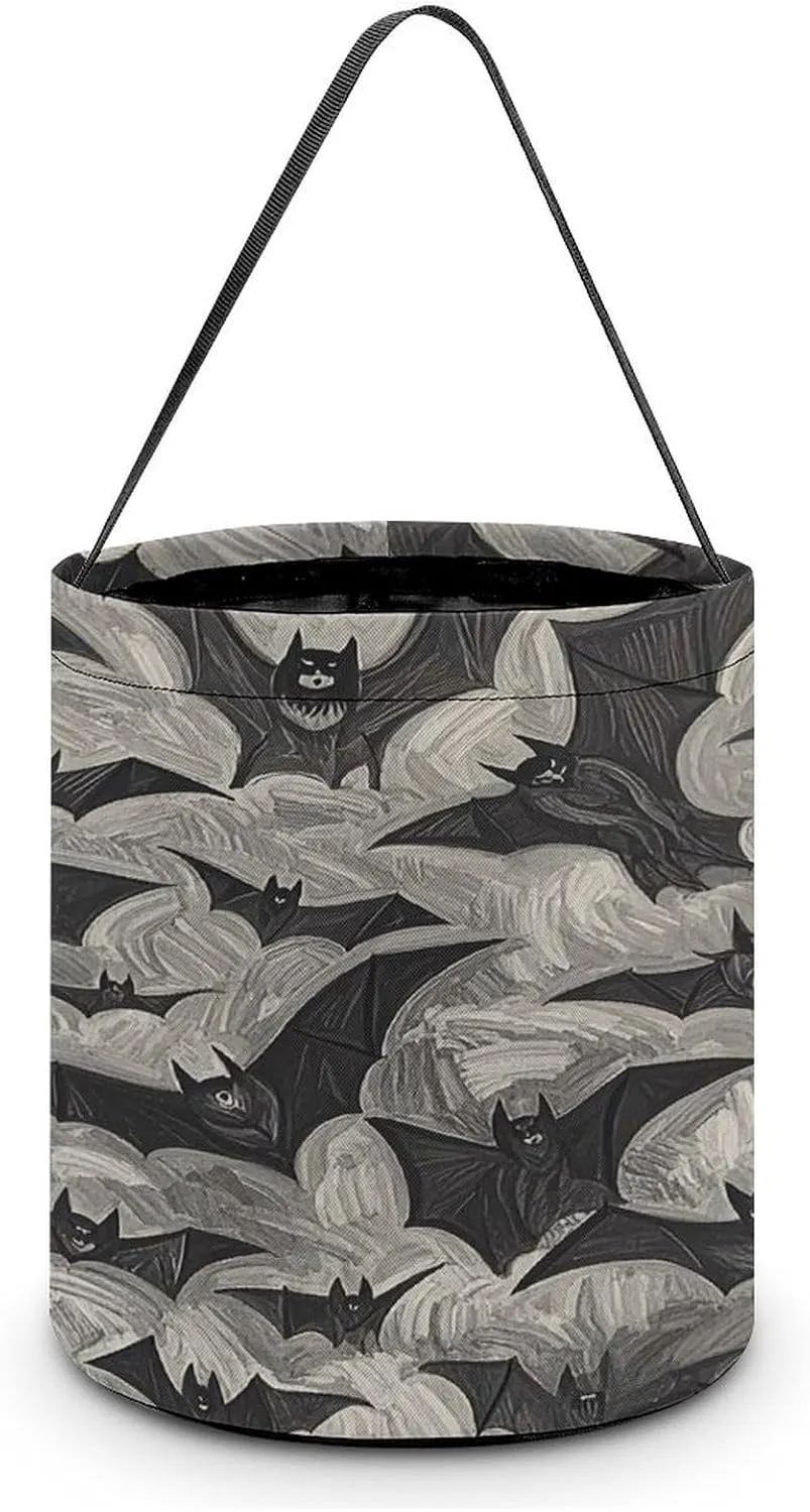 Vicious Bat Halloween Tote Candy Bag Candy Basket Candy Bucket Gift Bag for Halloween Party