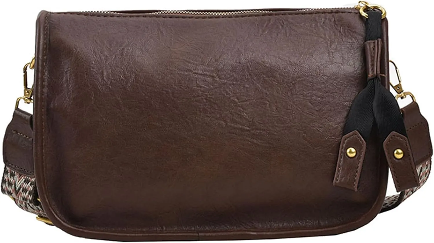 Vintage Shoulder Handbags Crossbody Bag for Women Wide Strap Shoulder Bag Large Capacity Daily Handbag Purse