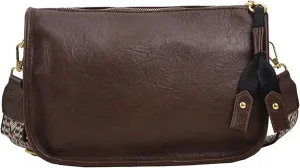 Vintage Shoulder Handbags Crossbody Bag for Women Wide Strap Shoulder Bag Large Capacity Daily Handbag Purse