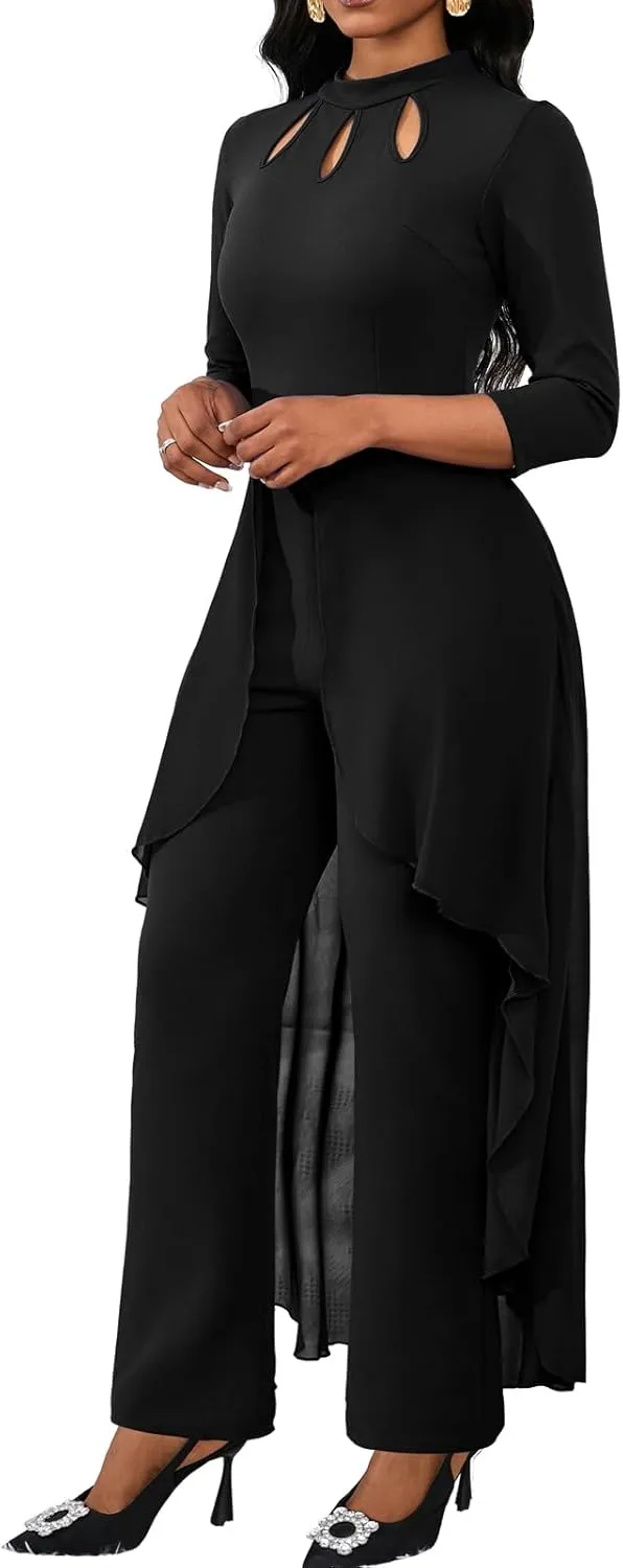 VisiChenup Jumpsuits for Women Dressy Sexy Long Sleeve Casual Long Pants Clubwear Evening Party Jumpsuit