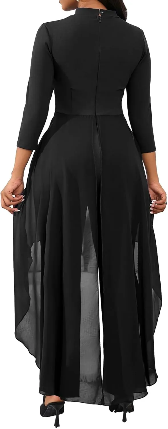 VisiChenup Jumpsuits for Women Dressy Sexy Long Sleeve Casual Long Pants Clubwear Evening Party Jumpsuit