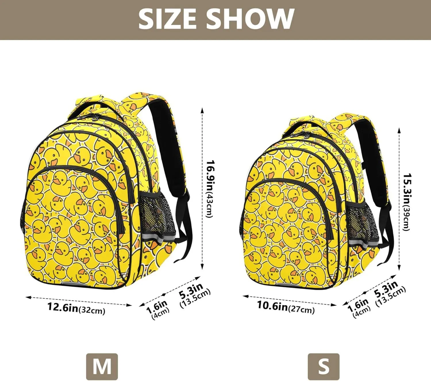 Wamika Yellow Ducks Backpack Farm Cartoon Animals School Backpacks Preschool Book Bag