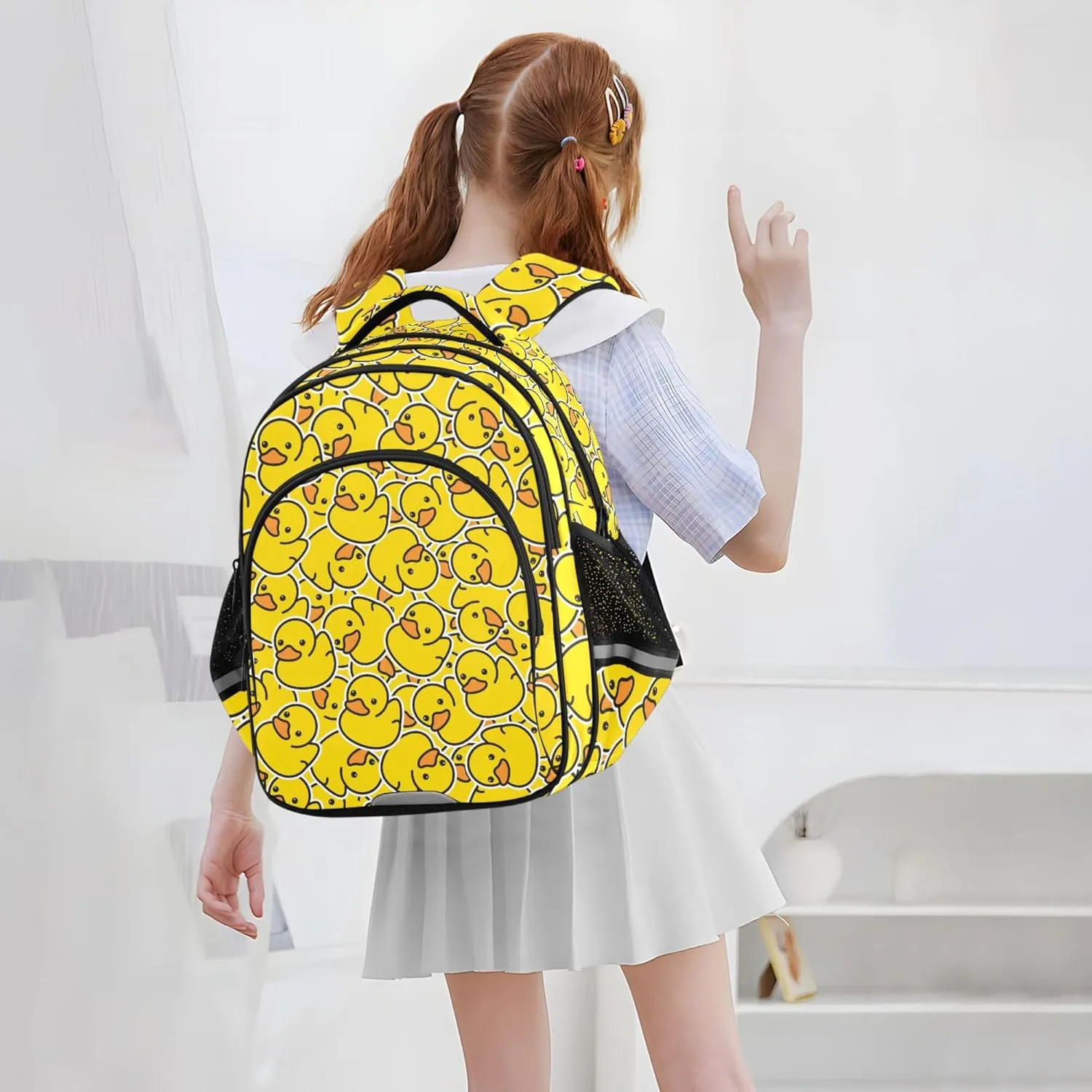 Wamika Yellow Ducks Backpack Farm Cartoon Animals School Backpacks Preschool Book Bag