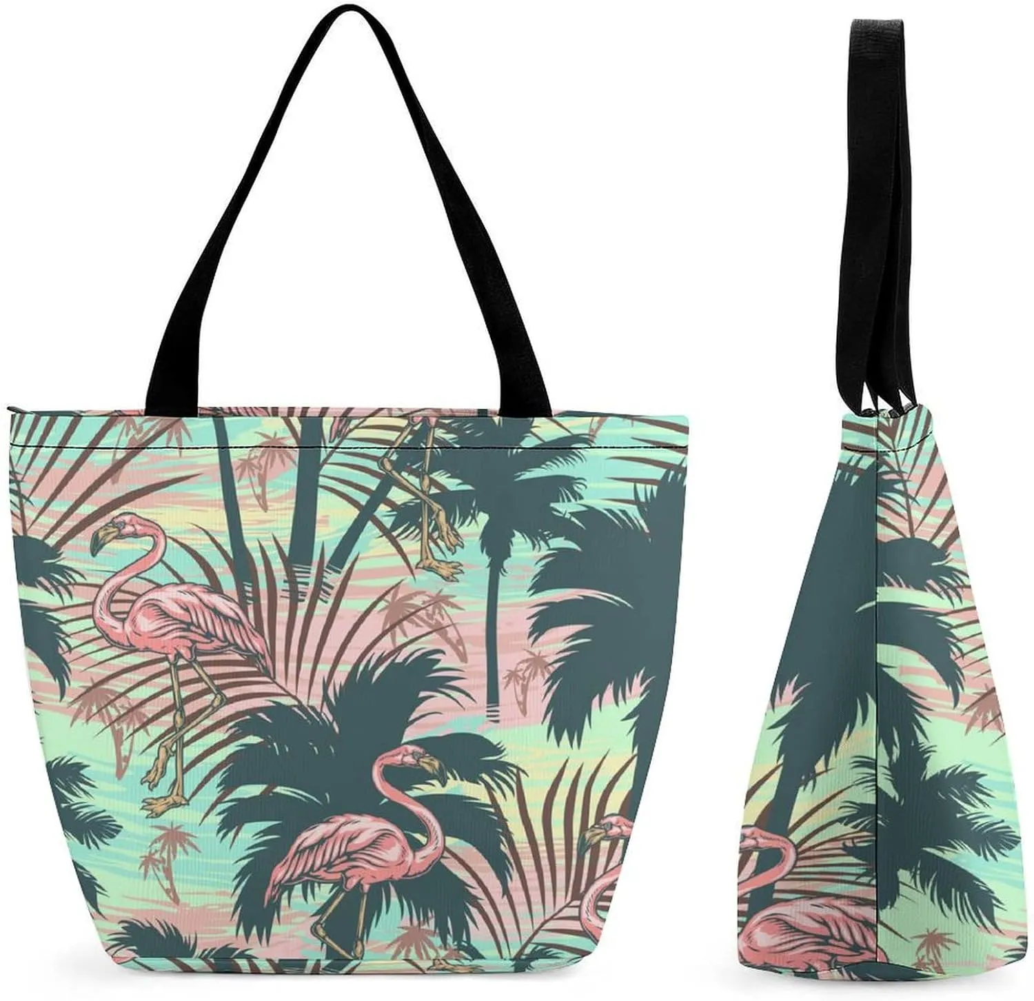 Watercolor Halloweens Pattern Hobo Handbags With Zipper Women's Tote Handbags