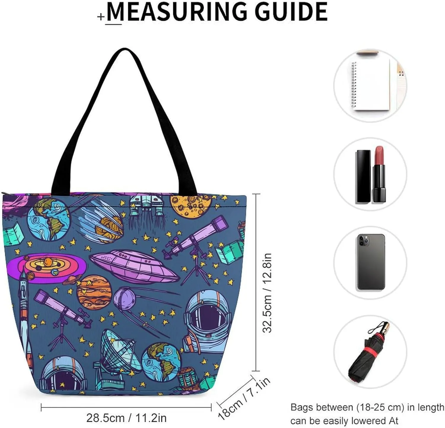 Watercolor Halloweens Pattern Hobo Handbags With Zipper Women's Tote Handbags