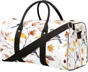 Watercolour Hummingbird Travel Duffel Bag for Women Men, Birds on Branch Sport Tote Gym Bag Foldable Weekender Overnight Bag Waterproof Carry On Luggage Bag