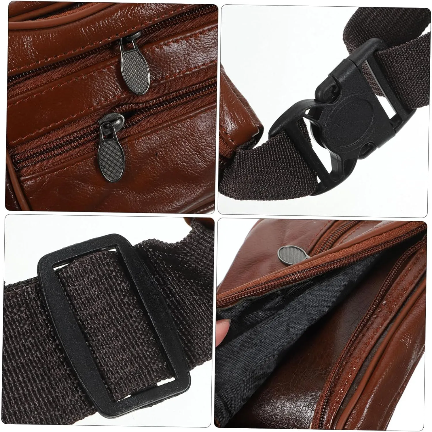 Waterproof Sling Bag for Men Men's Waist Bag Coin Purse Leather Chest Bag