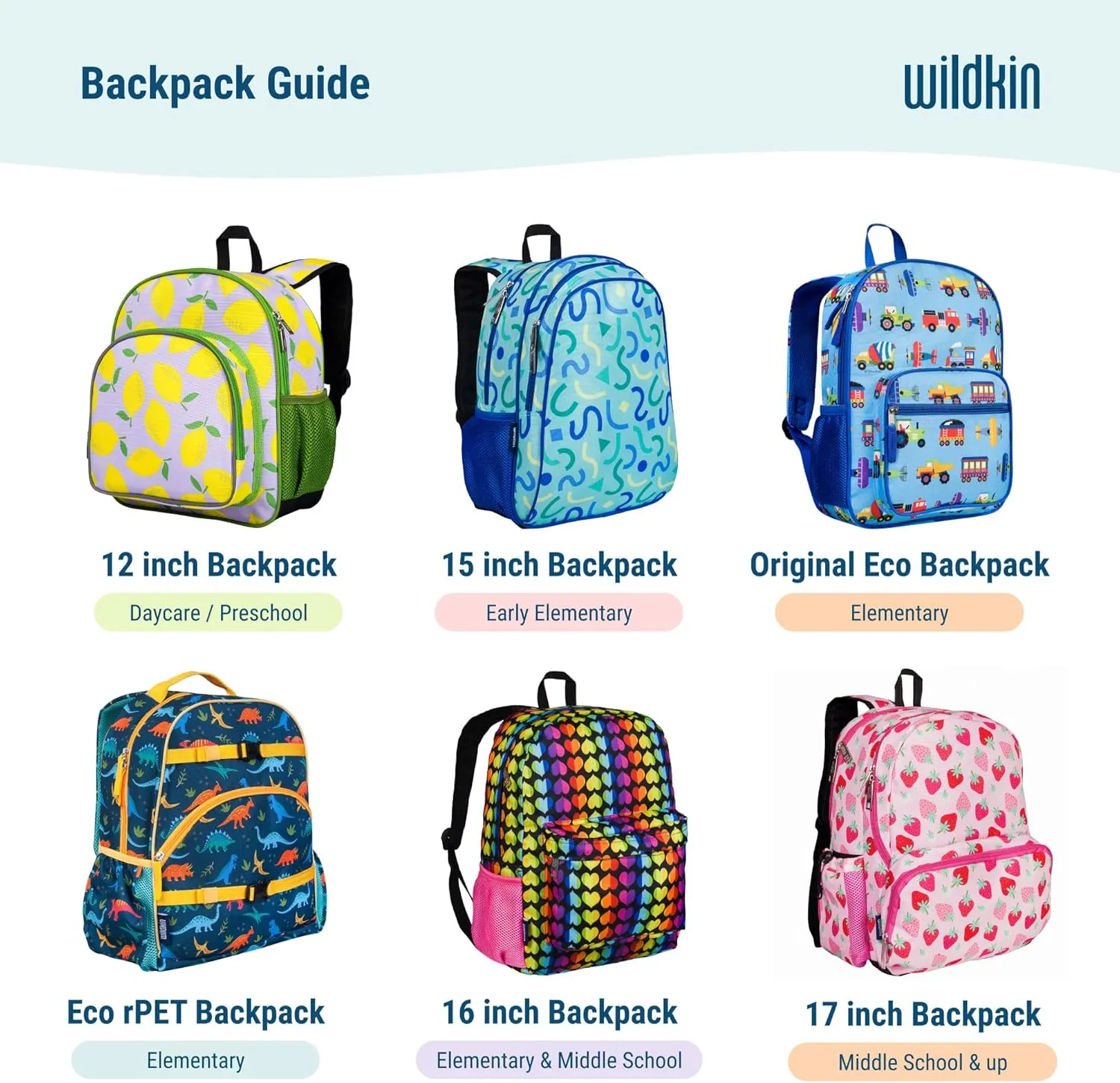 Wildkin 12-inch Kids Backpack  Padded, Adjustable, Ideal for Daycare & Travel - On the Go