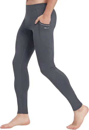 Willit Men's Active Yoga Leggings Pants Running Dance Tights with Pockets Cycling Workout Pants Quick Dry