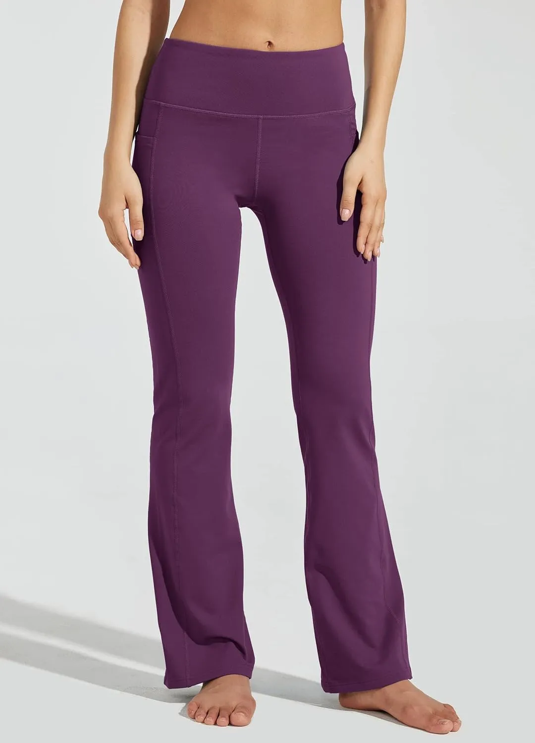 Willit Women's Fleece Lined Pants Yoga Bootcut Thermal Winter Pants High Waisted Flare Leggings Water Resistant