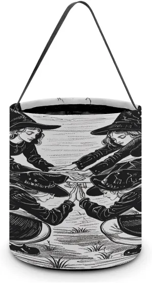 Witch Prayed Halloween Tote Candy Bag Candy Basket Candy Bucket Gift Bag for Halloween Party