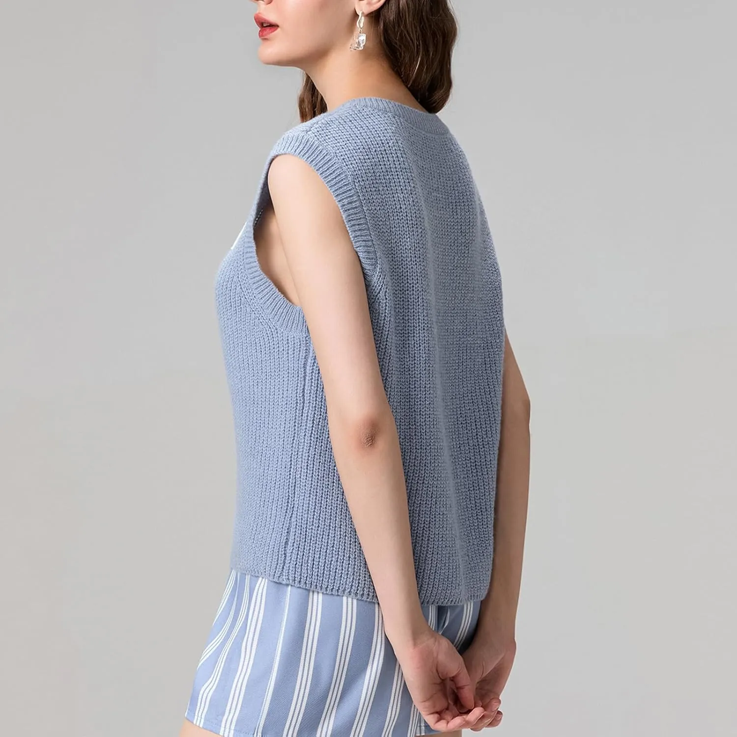 Women Button Down Going Out Trendy Tops Slim Fit Sleeveless Knitted Ribbed Sexy Vest Shirt Y2K Tank Tops