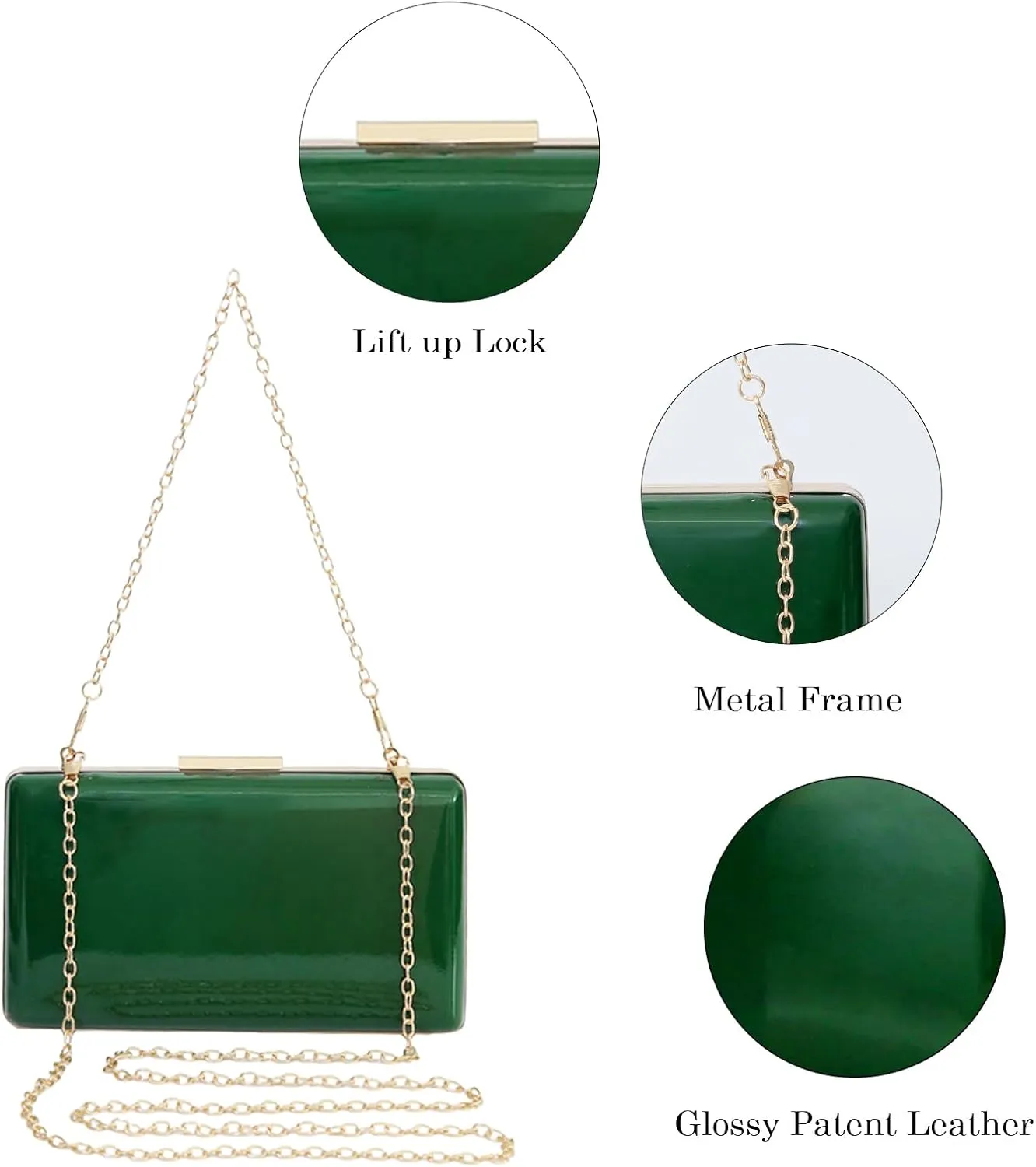 Women Evening Clutch Purses Patent Leather Clutches Formal Party Wedding Cocktail Prom Purse Handbags