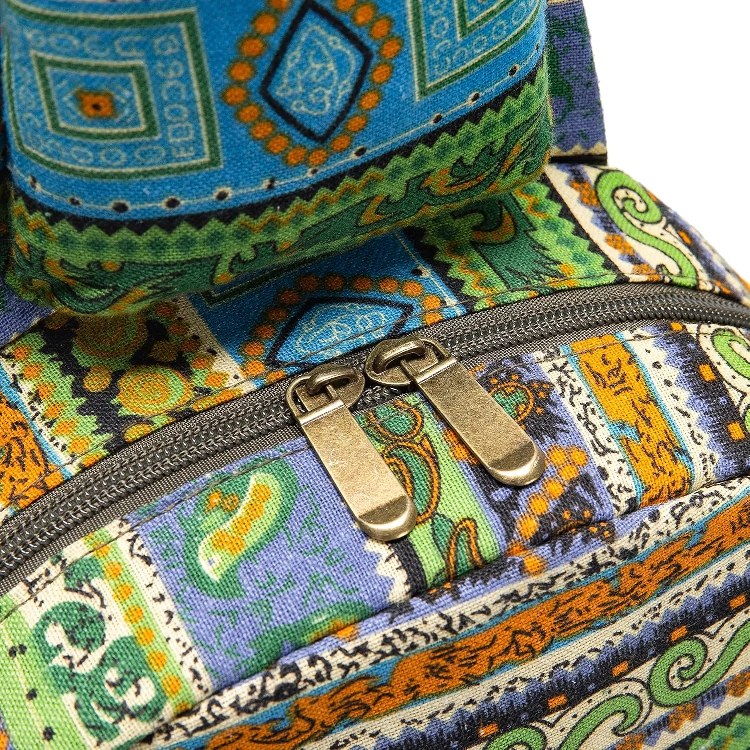 Women sling bag Elephant canvas large boho backpacks bohemian Crossbody Bag (green yellow)
